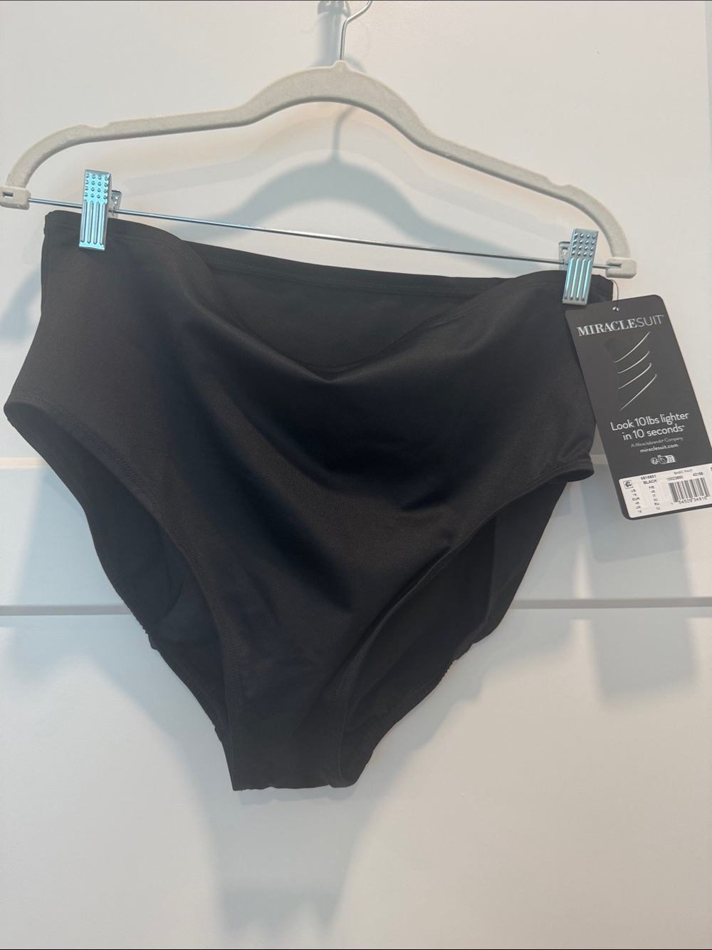 Miraclesuit Solid Black High-Rise Shaping Bikini Briefs - look 10 lbs. lighter